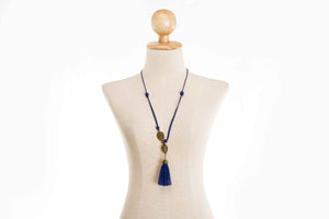 2 Gold Leaf Tassel Necklace