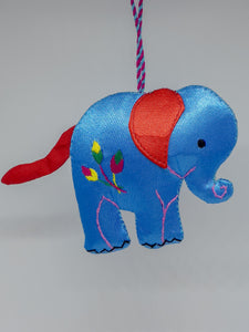 Hand Embroidered Elephant Ornament