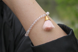 Tassel Bracelet - (Silvery Peony)