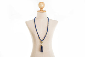 Single Gold Leaf Tassel Necklace