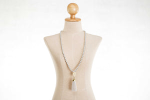 Single Gold Leaf Tassel Necklace