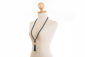 Single Gold Leaf Tassel Necklace